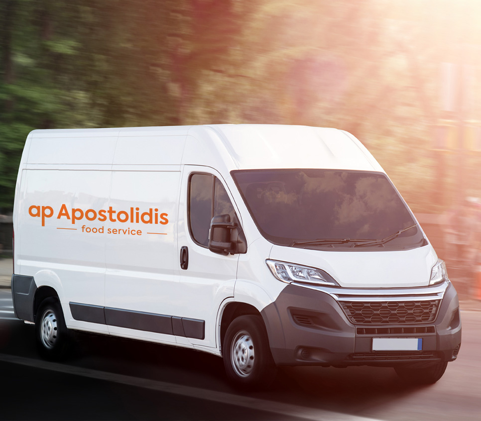 Φορτηγό τροφοδοσίας για τον εφοδιασμό εστιατορίων από την Apostolidis Food Service