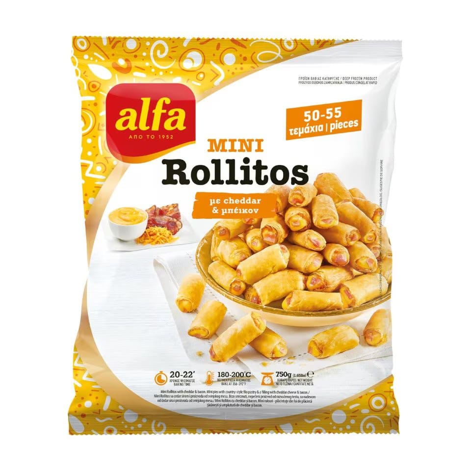 ALFA ROLLITOS CHEDDAR ΜΠΕΙΚΟΝ 750gr.
