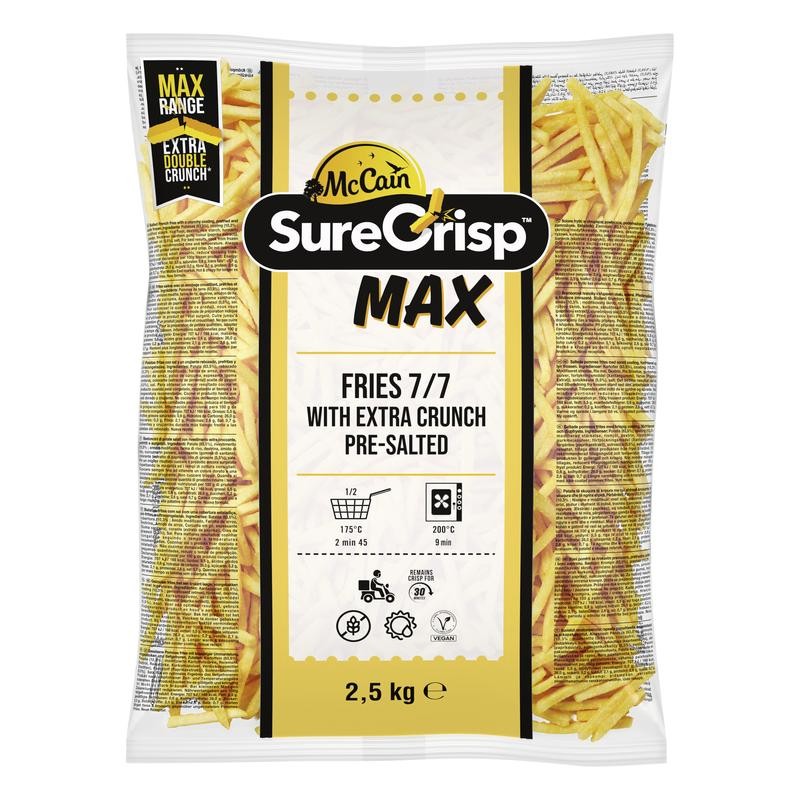 MAX FRIES 7/7 MCCAIN 4X2,5 kg. MAX FRIES 7/7 MCCAIN 4X2,5 kg.